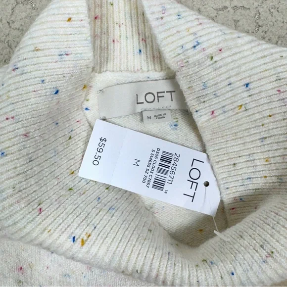 LOFT Confetti Knit Mock Neck Stretch Sweater - Picture 3 of 8